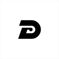 Letter D icon abstract line art logo design modern minimalist