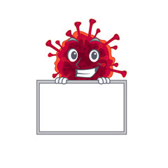 Smiley pedacovirus cartoon character style bring board