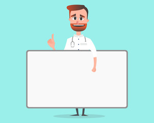 Doctor vector illustration design carrying notice board. for socialization purposes etc.