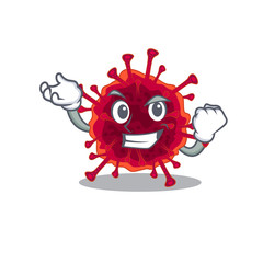 Pedacovirus cartoon character style with happy face