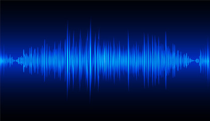 Sound waves oscillating dark blue light