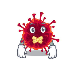 Pedacovirus mascot cartoon character design with silent gesture