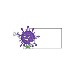 Coronavirinae with board cartoon mascot design style