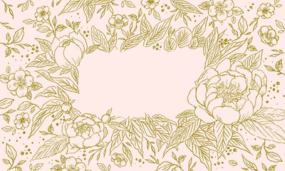 romantic floral frame graphic elements for greeting or invitation card.