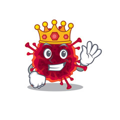 The Royal King of pedacovirus cartoon character design with crown