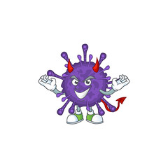 Cartoon picture of coronavirinae in devil cartoon character design