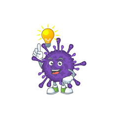 Coronavirinae mascot character design with have an idea cute gesture