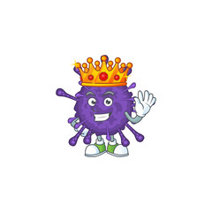 A Charismatic King of coronavirinae cartoon character design