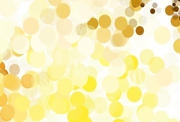 Light Red, Yellow vector backdrop with dots.
