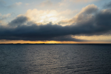 Fototapeta na wymiar Sunset on the Gulf of Finland. Seascape in the Baltic sea.