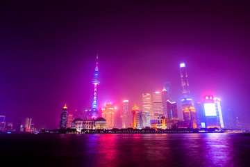 The nightscape on the Bund of Shanghai, China