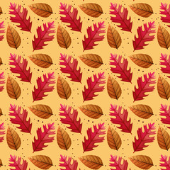 Obraz premium background of autumn leafs naturals vector illustration design