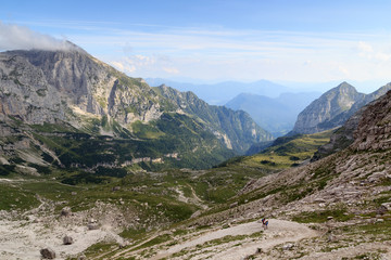 Mountain alps panorama in Brenta Dolomites, Italy