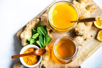 Organic food concept with ginger