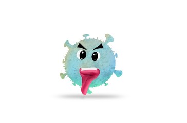 Virus concept cute corona virus character  cartoon hand drawing illustration design.