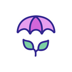 umbrella plant icon vector. umbrella plant sign. color isolated symbol illustration