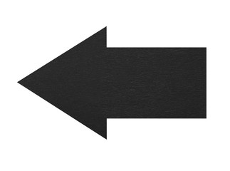 Paper black arrow on white background