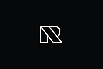 Minimal elegant monogram art logo. Outstanding professional trendy awesome artistic R RR initial based Alphabet icon logo. Premium Business logo White color on black background