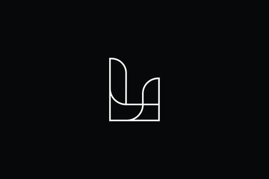 Minimal elegant monogram art logo. Outstanding professional trendy awesome artistic U LU UL initial based Alphabet icon logo. Premium Business logo White color on black background