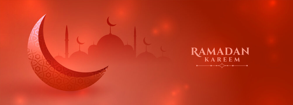 Red Ramadan Kareem Season Festival Banner Design