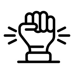 Responsibility fist icon. Outline responsibility fist vector icon for web design isolated on white background