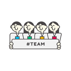 Vector illustrations for teamwork in modern style, flat style and fill outline designs. character designs. Slack.