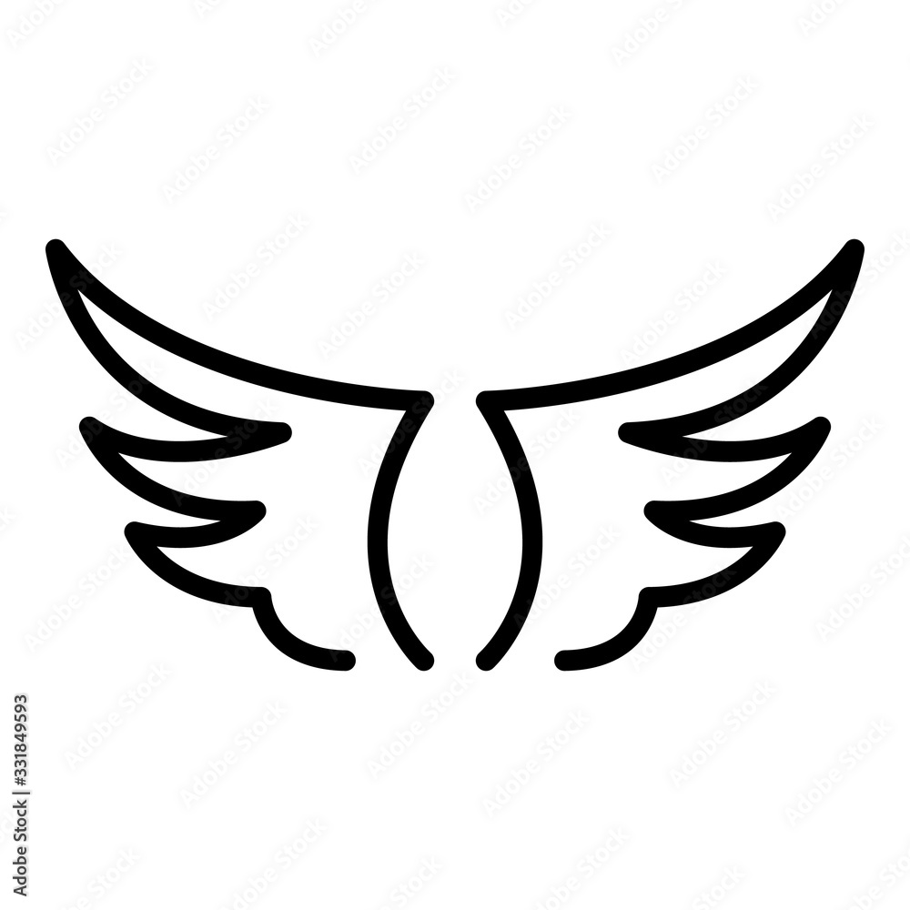 Wall mural phoenix wings icon. outline phoenix wings vector icon for web design isolated on white background