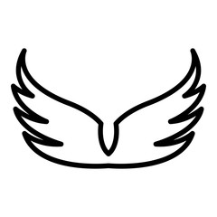 Vintage wings icon. Outline vintage wings vector icon for web design isolated on white background