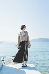 Fototapeta premium 海の女性