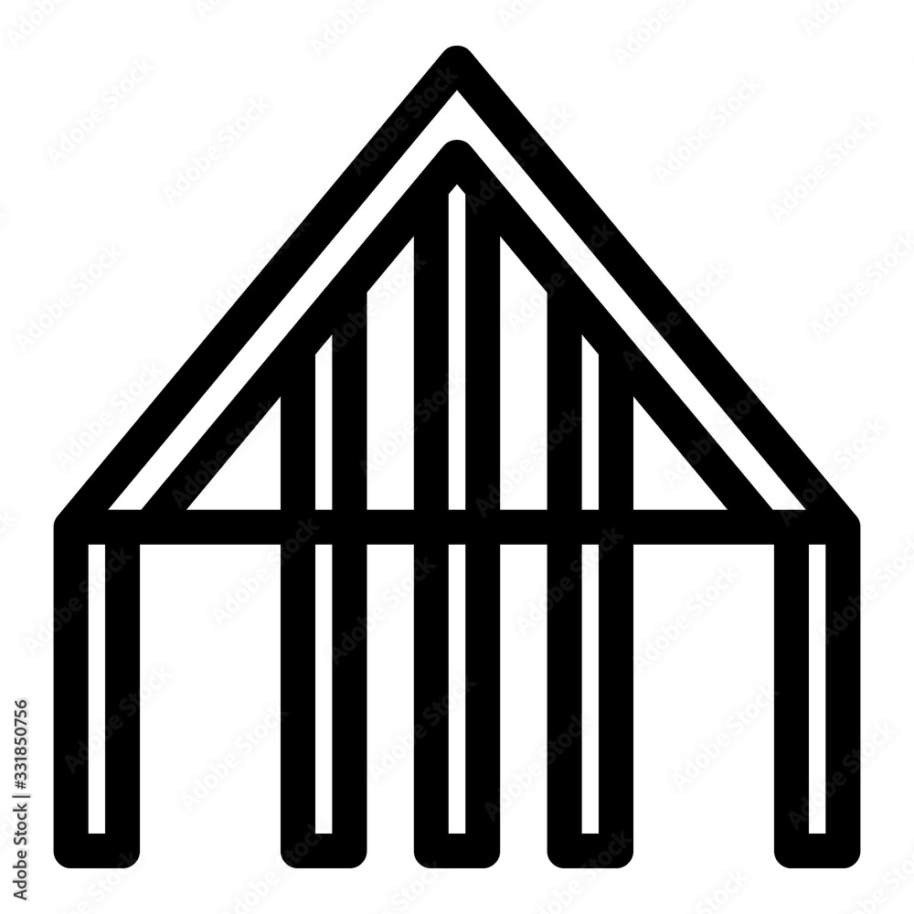 Poster roof supporting structure icon. outline roof supporting structure vector icon for web design isolate
