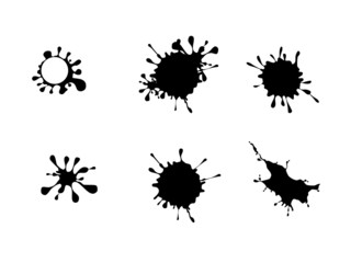 Black Ink Splash Vector Pattern set