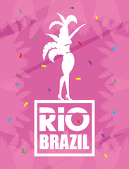 Obraz na płótnie Canvas brazil carnival poster with beautiful garota dancing