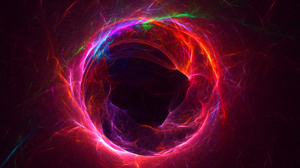 3D rendering abstract blue fractal light background