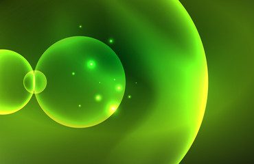 Neon shiny transparent glowing circles with light effects. Techno futuristic vector abstract background For Wallpaper, Banner, Background, Card, Book Illustration, landing page