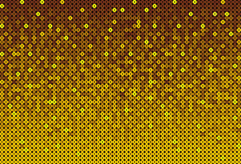 Background made of gold sequins, glitters dots