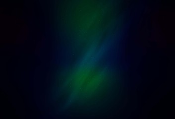 Dark Blue, Green vector template with space stars. Glitter abstract illustration with colorful cosmic stars. Smart design for your business advert.