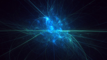 Fototapeta premium 3D rendering abstract blue fractal light background