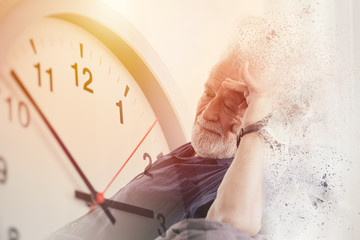 Elder time countdown to Alzheimer and Dementia disease loss their mild memory and family life...