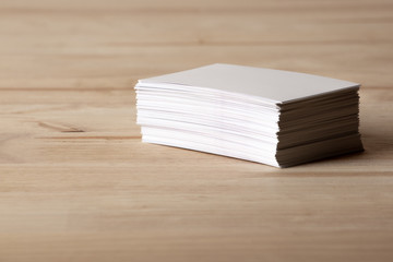 Empty Business Cards on wood