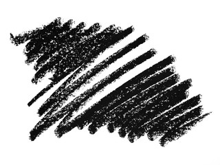 Abstract crayon on white background. Black crayon scribble texture. Wax pastel spot. Black abstract crayon background. It is a hand drawn.