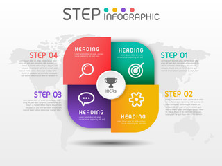 Geometric shape elements with steps,options,milestone,processes or workflow.Business data visualization.Creative step infographic template for presentation,vector illustration.