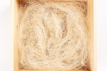Straw in Wooden box