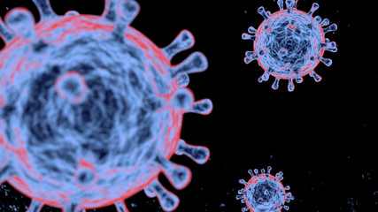 3d abstact virus vizualization