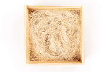 Straw in Wooden box