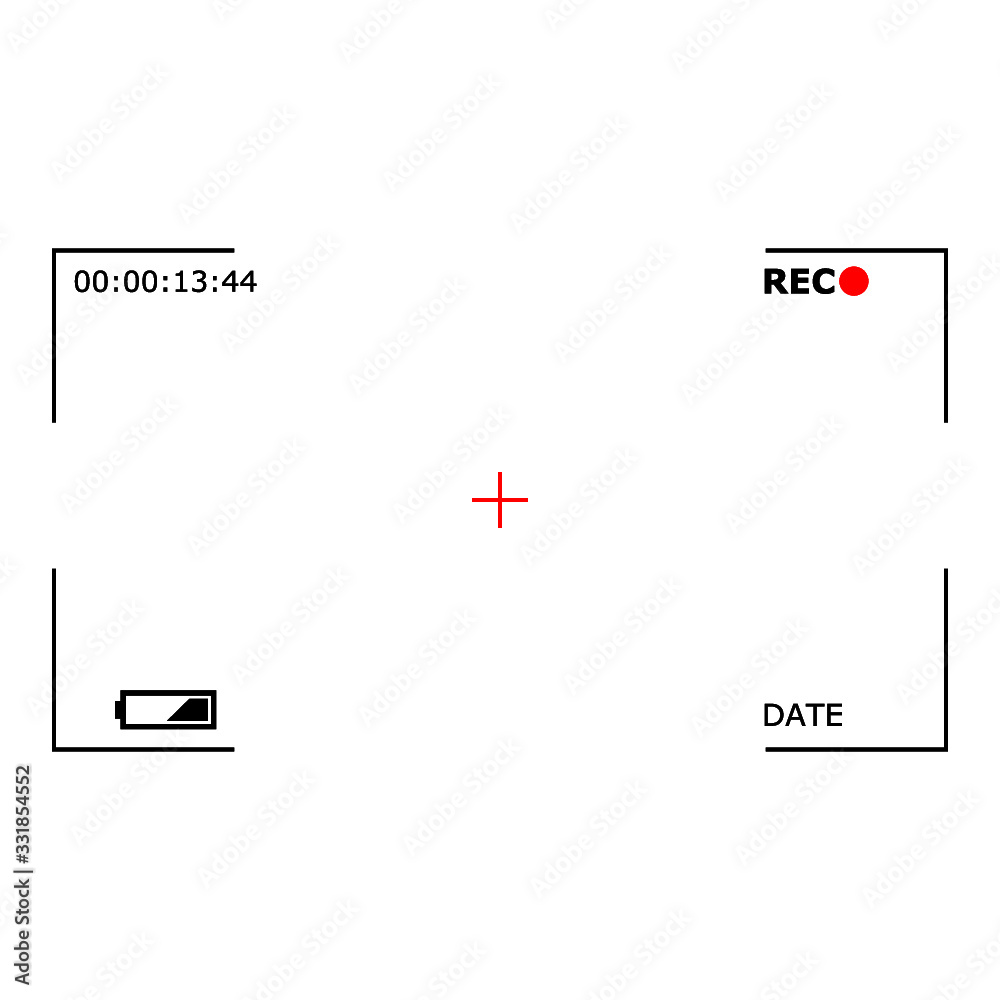 Wall mural camera screen template. camera interface. viewfinder isolated on white background