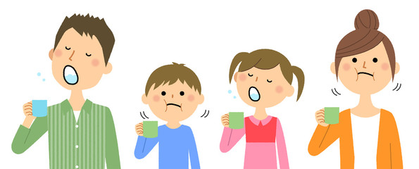 家族　みんなでうがい
