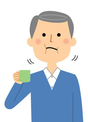 高齢者男性　うがい