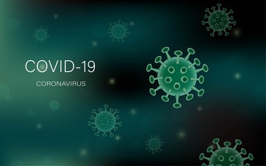 Coronavirus or covid-19 model on bokeh background for advertising banner or leaflet