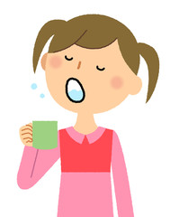 女の子　うがい