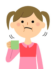 女の子　うがい